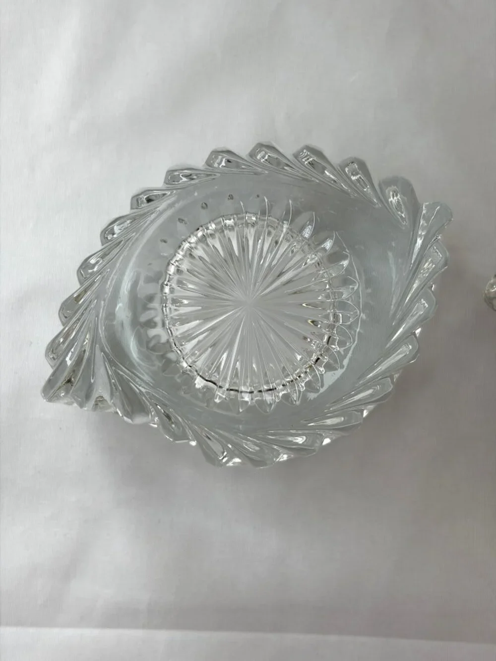 Set of 2 Clear Crystal Candle Holders Heavy Modern Sculptural Glass Decor MCM